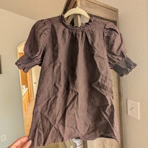 J. Crew Brown Ruffled Blouse